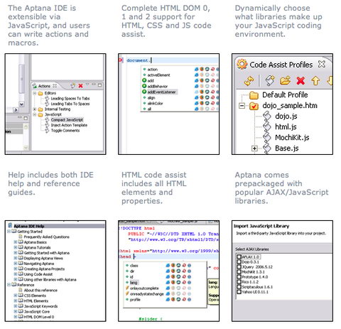 Aptana IDE features